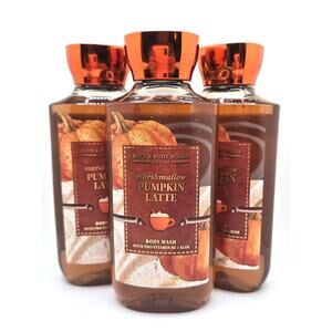 NEW Bath & Body Works Marshmallow Pumpkin Latte Body Wash 3pk